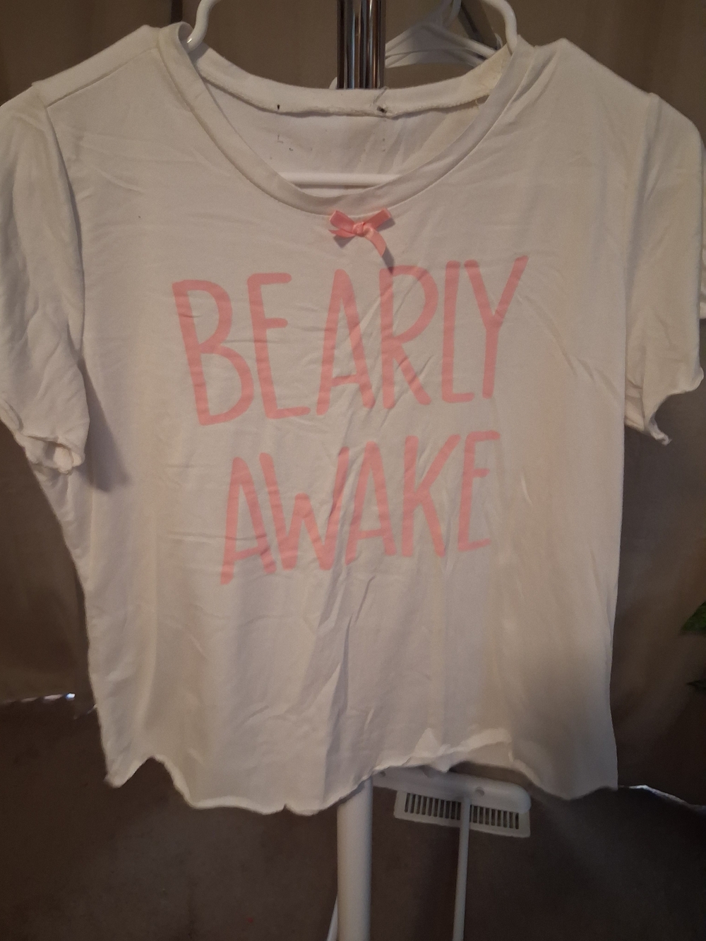 Bearly Awake Women’s White & Pink Sleep Tee